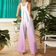 thumbnail image 4 of GILIGEGE Women's Loose Sleeveless Printed Bib Overalls Pockets Wide Leg Palazzo Pants Tank Jumpsuit Patchwork Dual Pocket Loose Floral Print Bohemian Jumpsuit Overalls for 2025 Spring Summer Rompers, 4 of 6