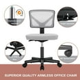 thumbnail image 3 of Yoyomax Armless Desk Chair, Ergonomic Low Back Computer Chair, Adjustable Rolling Swivel Task Chair with Plush Padded Seat, Grey, 3 of 7
