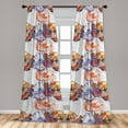 thumbnail image 2 of Dreamy Floral Window Curtains, Line Illustrated Tropical Flowers Silhouettes with Fantasy Petals, Lightweight Decor 2-Panel Set with Rod Pocket, Pair of - 28"x95", Dark Coral Blue Violet, by Ambesonne, 2 of 3