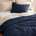 thumbnail image 4 of Juego de edredón Bedsure, estilo bohemio, tamaño queen, azul marino, 3 piezas, 4 of 8