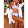 thumbnail image 7 of Bsubseach Women's Blouse Top Long Sleeve Button Front White Swimwear Cover-Up, One Size, 7 of 7