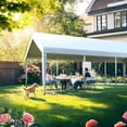 thumbnail image 2 of Quictent 13x25 ft Heavy Duty Carports with Side Zipper Doors & Snowproof Steel Cables & Ventilated Windows, Waterproof Storage Shelter for Outdoor Equipment, White, 2 of 9