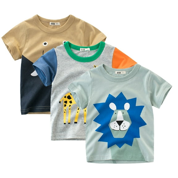 KYAIGUO Toddler Kids Boys Short Sleeve Tees Cotton Casual Graphic Summer Tops Crewneck T-Shirts Clothes for Baby 1T-9T