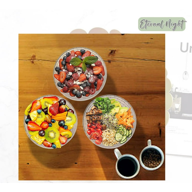 Individual glass top salad bowls