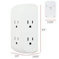 thumbnail image 6 of GE Pro Side-Access 6 Outlet Surge Protector, White Wall Tap Adapter, 15A 43648, 6 of 8