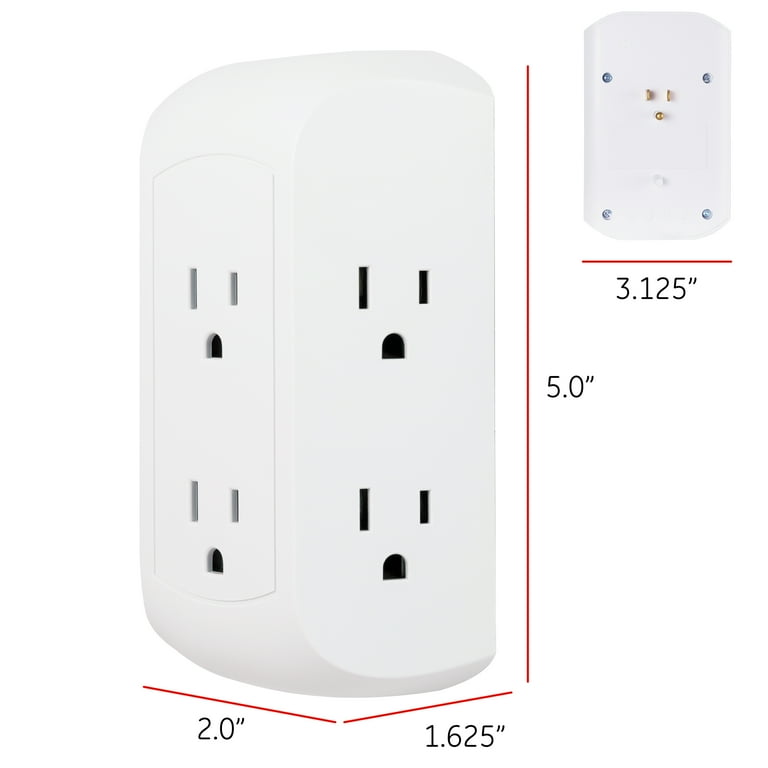 GE Surge Protector White Side-Access 6 Outlet 15A 560 Joules