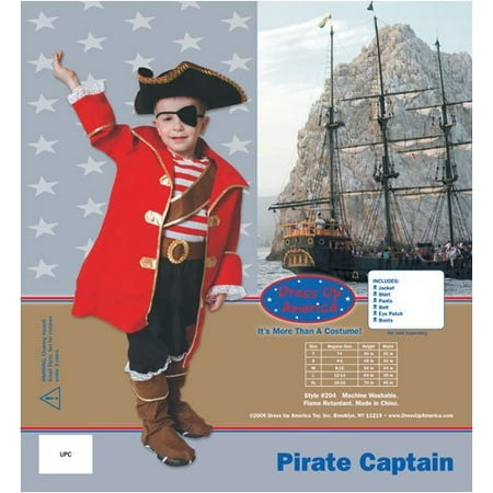 Deluxe Pirate Captain Childrens Costume Set Size: Medium