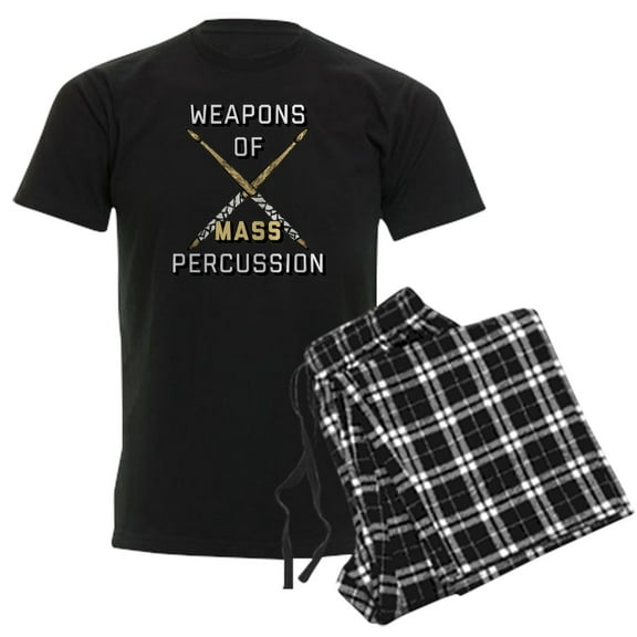 CafePress - Weapons Of Mass Percussion Men's Dark Pajamas - Men's Dark Loose Fit Cotton Pajama Set
