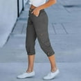 thumbnail image 4 of yillto Womens Cargo Capri Pant with Pockets High Waist Hiking Athletic Summer Causal Capris Pants, 4 of 7