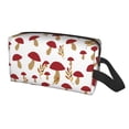 thumbnail image 2 of Goofa Red Mushroom Printed Toiletry Bag with Handle,Large Capacity Travel Makeup Cosmetic Bag for Women, Carry on Airport Airline Compliant Bag, 2 of 9