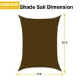 thumbnail image 2 of Rectangular Sun Shade Sail 8 x 12 Ft UV Block Fabric Brown, 2 of 4