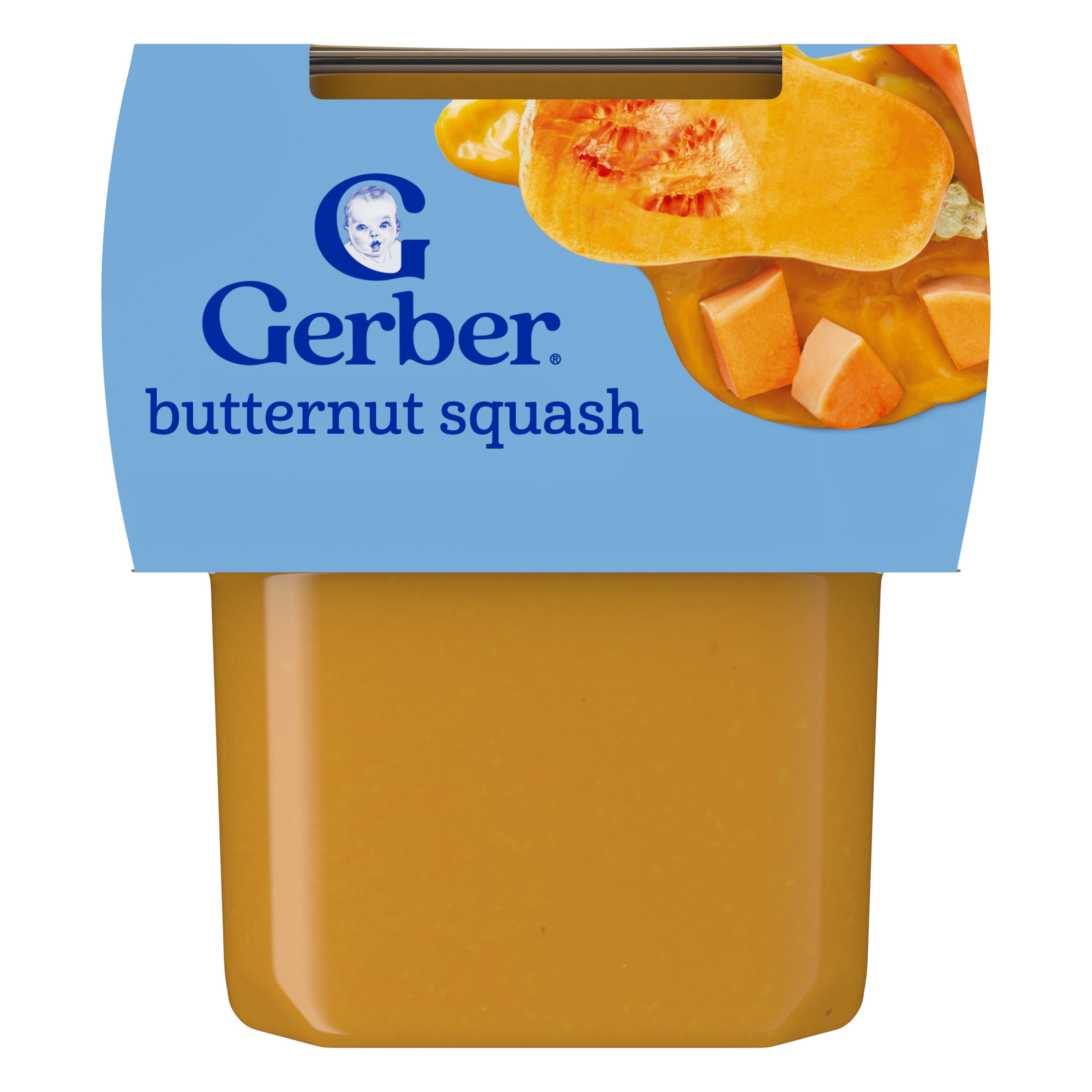 Gerber Stage 2 Baby Food, Butternut Squash Puree Tubs, Baby Puree 2PK 8 oz