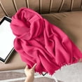 thumbnail image 1 of RXIRUCGD Women's Fashionable Solid Color Fold Soft Skin Friendly Scarf( Hot Pink ), 1 of 3