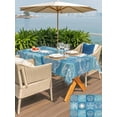 thumbnail image 5 of Outdoor Tablecloth with Umbrella Hole for Patio/Picnic/Party/Camping, Blue Coastal Waterproof Table Cloth Rectangle Table Cover Washable, Starfish Shell Coral Palm Trees Conch Ocean (60"x 120"), 5 of 8