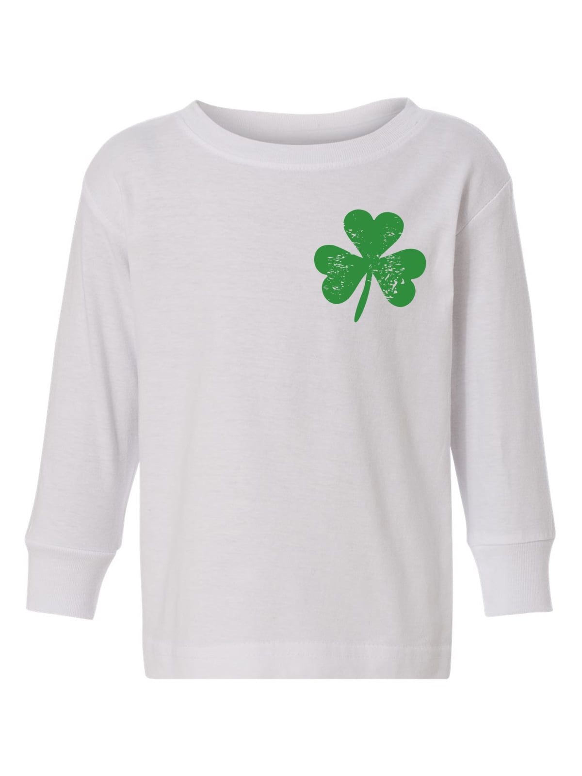 Little Girls Clover Irish Flag ComfortSoft Long Sleeve T-Shirt 