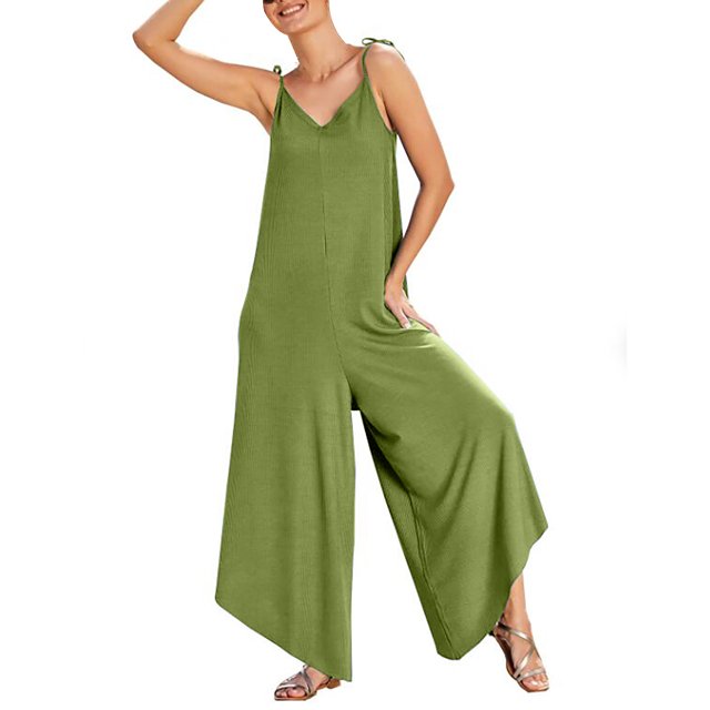 Moda mujer verano manga corta Casual sólido ajuste mamelucos correa mono Fridja alkflakhf36901