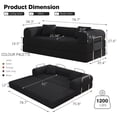 thumbnail image 3 of VKHCU 79" Convertible Sofa Bed, 5-in-1 Sleeper Sofa, Boneless Couch with Fixed-Shape Frame, Corduroy Folding Floor Sofa for Living Rooms,Bedroom, Apartment, No Assembly Required, Black, 3 of 9