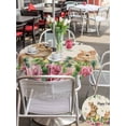 thumbnail image 4 of Easter Outdoor Tablecloth - 54 Inch Round Dining Table Cover, Spring Watercolor Bunny Eggs Flower Leaf Beige Waterproof Outdoor Table Cloth with Umbrella Hole & Zipper for Picnic/Patio/Party, 4 of 7