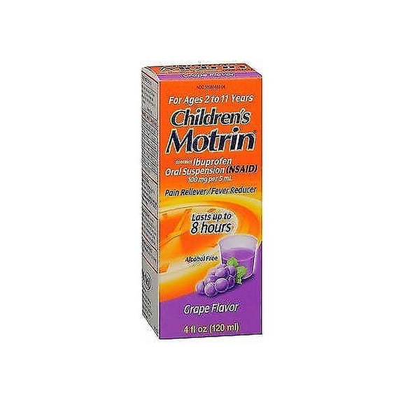 Motrin Children's Oral Suspension Grape 4 oz (Pack of 4)