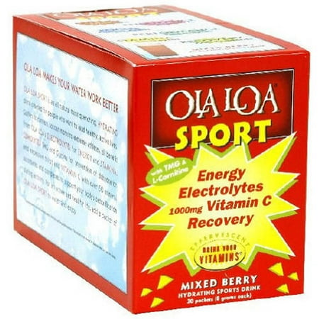 Ola Loa Sport, Energy Electorlytes Vitamin C Recovery Drink Mix, Mixed Berry, 30 CT