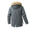 thumbnail image 3 of YLSDY Men's Winter Jacket Faux Fur Hood Thick Warm Fleece Lined Windproof Waterproof Snow Coat Outerwear Thick Warm Winter Jacket Gray XXXXL, 3 of 3