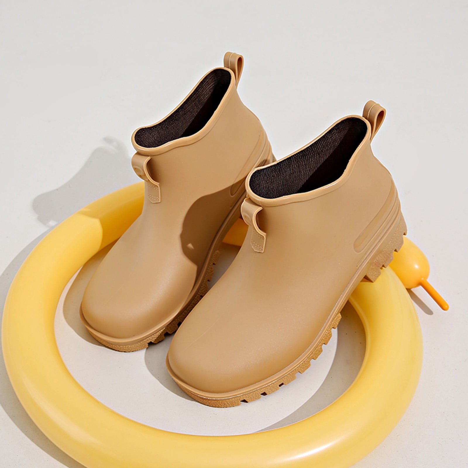 IUJSOY Short Rain Boots Women Fashion Waterproof Chelsea Boots for Women Outdoor Mud Garden Shoes