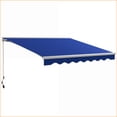 thumbnail image 3 of Retractable Patio Awning, 13' x 10' Electric, LED Lights, UV40+, Remote Crank, for Deck Yard Balcony, Sky Blue | Aluminum | Rectangle, 3 of 10