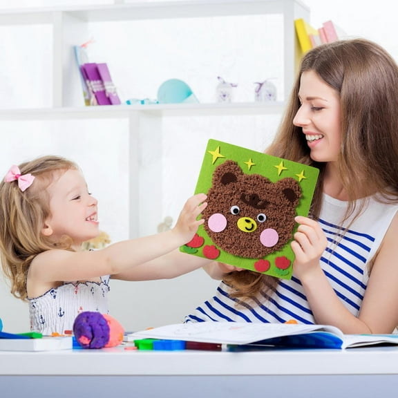 DIY Embroidery Doll Set for Kids Crafts Sewing Kit with Colorful Yarn and Needles Creative Art Project Gift for Children Boys Girls Birthday Party