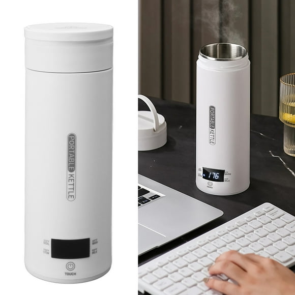 Portable Electric Water Kettle, 500ml Mini USB Electric Water Heater Travel Mug Warmer for Heating Coffee with 4 Temperatures, for Tea Coffee Office Hotel
