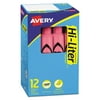 Avery HI-LITER Desk-Style Highlighters, Chisel Tip, Light Pink, Dozen -AVE07749