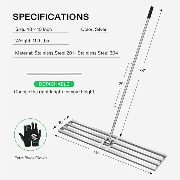 48" Lawn Leveling Rake