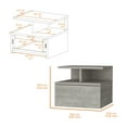 thumbnail image 3 of Concrete Gray Nightstand With 1 And 2 Shelving Unit Shelf In Bedroom Interior, 3 of 3