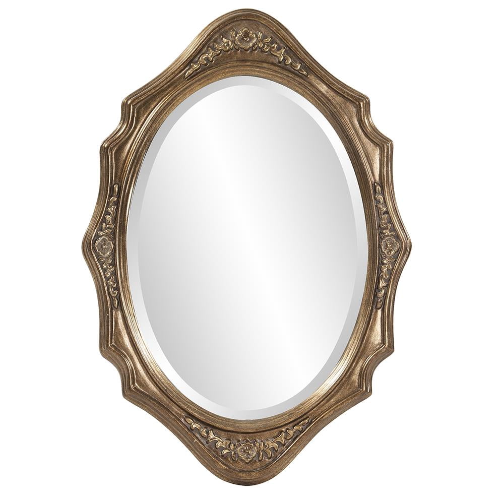 Tyler Dillon Bronze Wood Oval Framed Wall Mirror