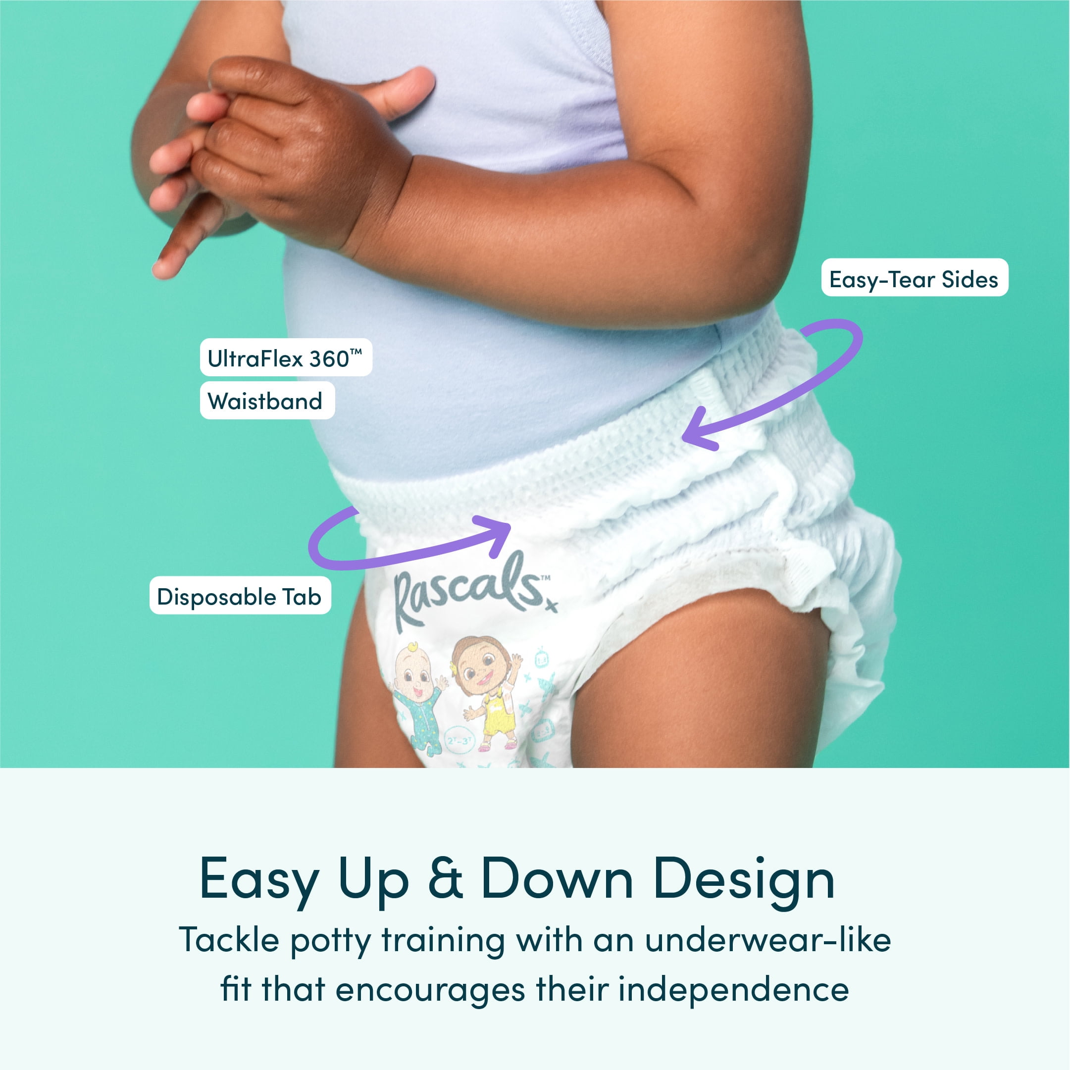 Rascals Premium CoComelon Absorbent Potty Training Pants 4T-5T, 50 Count
