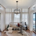 thumbnail image 5 of 4-Light Candle Chandelier Vintage Hanging Lamp for Living Room for Bedroom Hallway Kitchen Dining Room Foyer Matte Black E12 Socket, 5 of 8