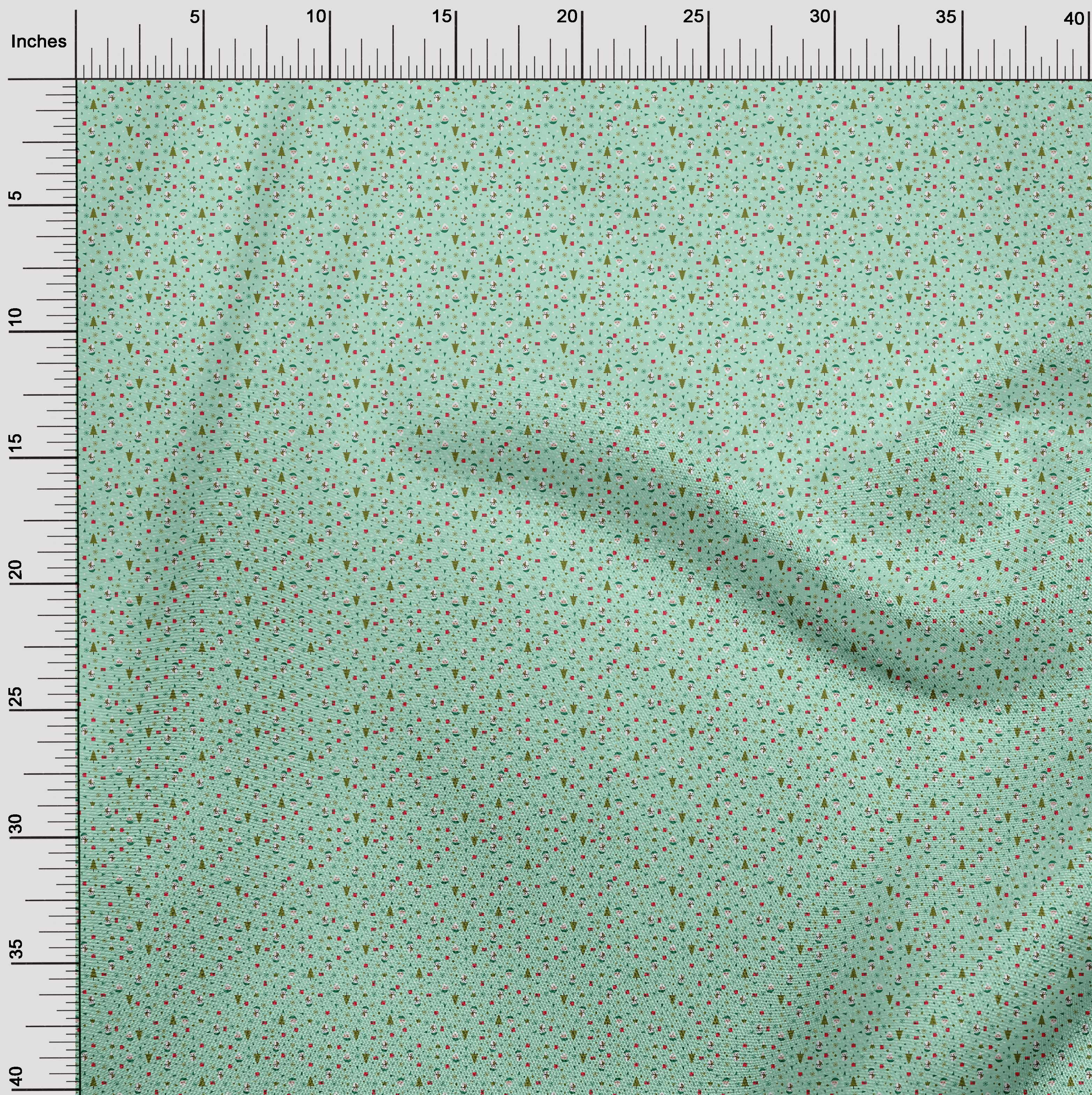 oneOone Viscose Jersey Light Mint Green Fabric Christmas Fabric For Sewing Printed Craft Fabric By The Yard 60 Inch Wide