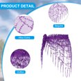 thumbnail image 3 of Uxcell Women's Belly Dance Hip Scarf with Sequins Triangle Wrap Skirts Waist Chain for Music Festival Costume Performance Purple, 3 of 7