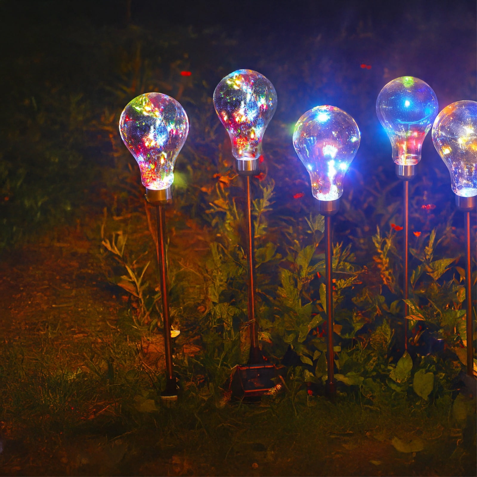 4 PCS Solar Flower Lights Outdoor, 2.5W Solar Globe Lights with Stake, 16 LED Warm Light, Waterproof Garden Pathway Decoration, FCC & CE Certified