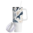 thumbnail image 2 of Whales Swim Leaves 40 oz Tumbler with Handle Insulated&nbsp;Travel Mug&nbsp;Lid Straw Leak Proof Steel Vacuum Water Bottles Glasses Fits in Car Cup Holder, 2 of 7