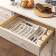 thumbnail image 5 of Lifewit Silverware Drawer Organizer, Expandable Utensil Tray BPA Free, Adjustable Flatware Storage for Spoons Forks Knives, 13"-22.4", White, 5 of 9