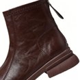 thumbnail image 5 of OKBOP Women's Combat Boots Round Toe Zip-Up Slip-Resistant Chunky Heel Brown Stylish Women's Boots Sizes 38, 5 of 5