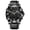 Black Shell Black Belt, variant on New dual-display men's leather watch, trendy waterproof electronic watch with calendar and alarm clock