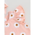 thumbnail image 5 of Bagilaanoe 3pcs Newborn Baby Girl Shorts Set Fly Sleeve Daisy Print T Shirt Tops + Shorts + Headband 3M 6M 12M 18M Infant Casual Summer Clothes, 5 of 8