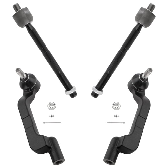 BOXI (Set of 4) Front Inner and Outer Tie Rod Ends Fit for Chrysler 300 2011 2012 2013 2014 / for Dodge Charger 2011 2012 2013 2014 2015 2016 2017 2018 AWD ONLY | Replace EV800960 ES800956 ES800957
