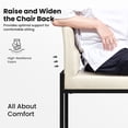 thumbnail image 5 of MF Studio 24" Bar Stool with Back Set of 2, PU Leather Counter Height Bar Stool with 3.5" Cushion for Kitchen Island, White, 5 of 9
