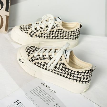 

Classic Thick-soled Lace-Up Skate Shoes Fashionable & Versatile Canvas Low Top Sneaker Women‘s Footwear