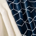 thumbnail image 2 of Life Comfort Ultimate Luxe Faux Fur Throw, Blue Geometry, 2 of 3