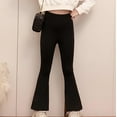 thumbnail image 2 of AherBiu Teen Girls Clothes Flare Pants Fleece Lined Leggings Stretchy High Waisted Bell Bottom Trousers, 2 of 7