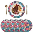 thumbnail image 5 of Ryvnso Abstract Heart Paint Round Plate Mats Dining Table Placemat Set of 4 for Holiday Decoration, 5 of 7
