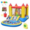 thumbnail image 1 of Gymax Inflatable Bounce House Kids Water Park Wet Dry w/ Splash Pool Water Slide & Bouncy Area Indoor Outdoor Jumping Castle, 1 of 10